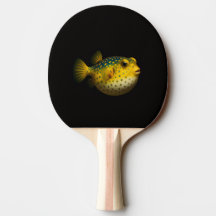 Black 4 Luxe ping pong paddle, Yellow Putterfish