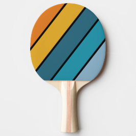 Raquete De Ping Pong Black Rainbow Bold Striped