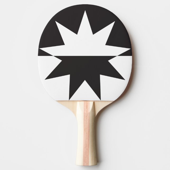 Raquete De Ping Pong Black White Deco Star Sunburst (Frente)