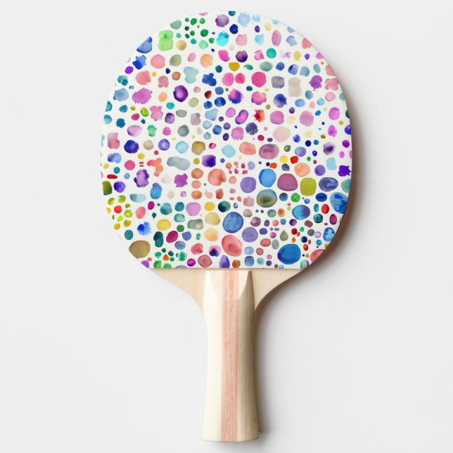 Raquete De Ping Pong Blobs de Aquarela (Frente)