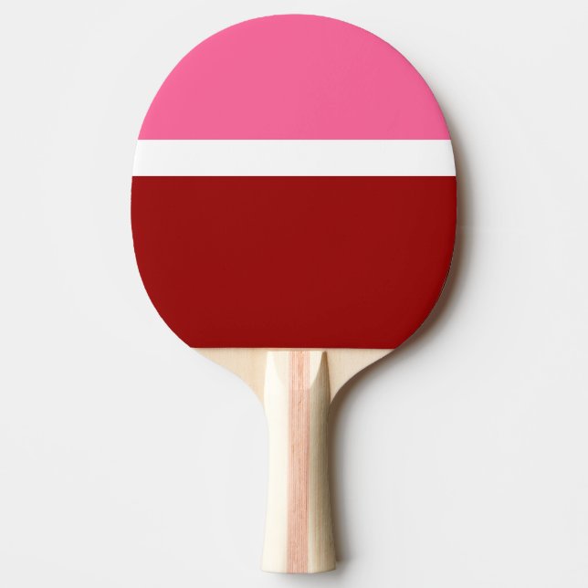 Raquete De Ping Pong Bloco de Cor Rosa Branco Marrom Vermelho  (Frente)