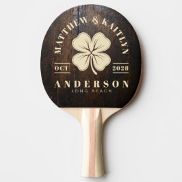 Raquete De Ping Pong Bloco de Corte Escuro Trevo Irlandês Sortudo Casam