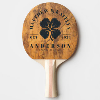Raquete De Ping Pong Bloco de Corte Irlandês Cume de Clover Sortudo Cas