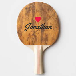 Raquete De Ping Pong Bloco de Corte Vintage Coração Assinatura
