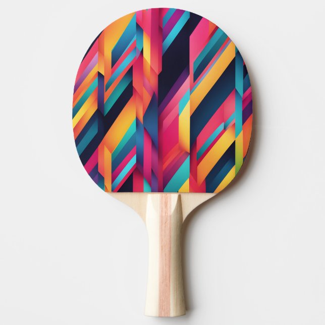 Raquete De Ping Pong Blocos de cores vibrantes (Frente)