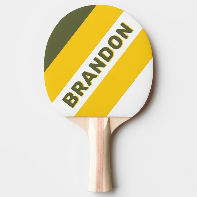 Raquete De Ping Pong Blocos Nostálgicos de Mel Verde com Nome (Frente)