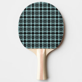 Raquete De Ping Pong Blue Black Checker Argyle Pattern