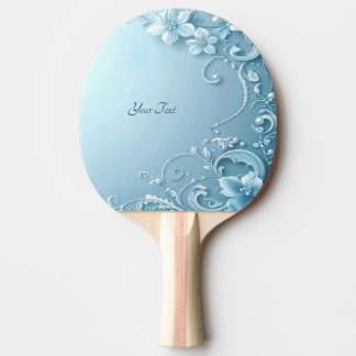 Raquete De Ping Pong Blue Decorative Floral Ping Pong Paddle