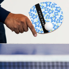 Raquete De Ping Pong Blue Hibiscus, Blue Flowers, Seu Nome