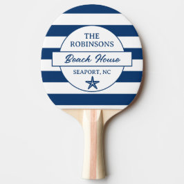 Raquete De Ping Pong Blue Stripes Family Beach House