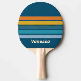 Raquete De Ping Pong Blue Sun Across Striping with Name
