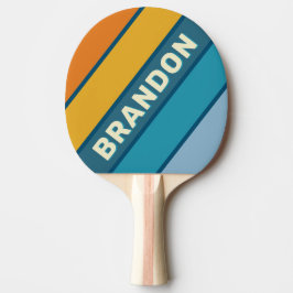 Raquete De Ping Pong Blue Sun Bold Striped with Name