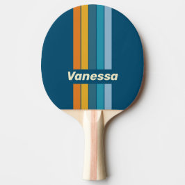 Raquete De Ping Pong Blue Sun Pin Striped with Name