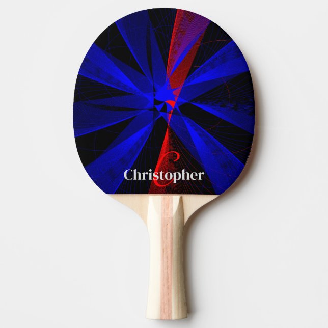 Raquete De Ping Pong Blueberry Abstract Geometric Ping Pong Paddle (Frente)