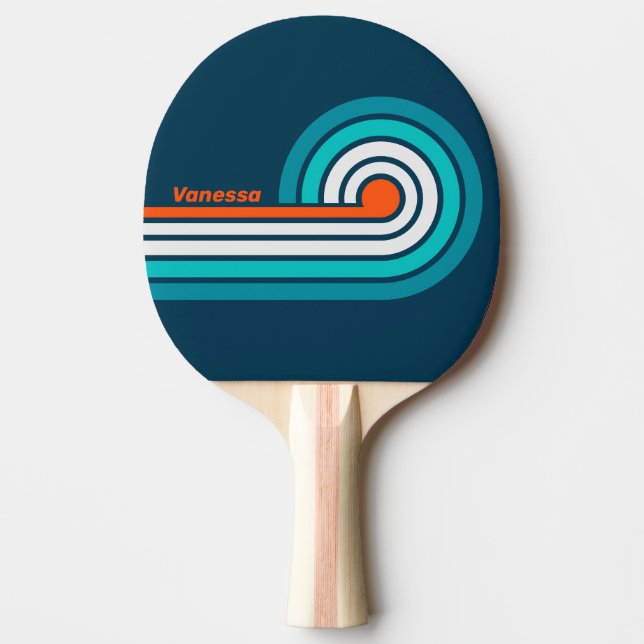Raquete De Ping Pong Bluebottle Echo Curl Listras com Nome (Frente)