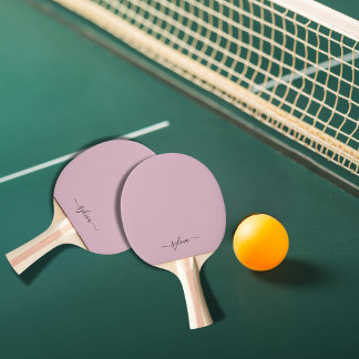 Raquete De Ping Pong Blush Dusty Rosa Rosa Modern Girly Monograma Nome