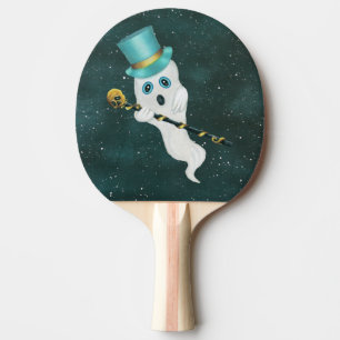 Raquete De Ping Pong Bobo De Boca Azul De Olhos Azuis Flutuantes Aberto