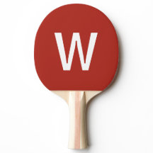 Bola de Ping Pong com monograma inicial vermelho e