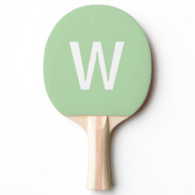 Bola de Ping Pong monograma verde claro e branco