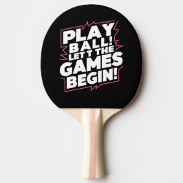 Raquete De Ping Pong Bold Play Ball Sports Quote Art