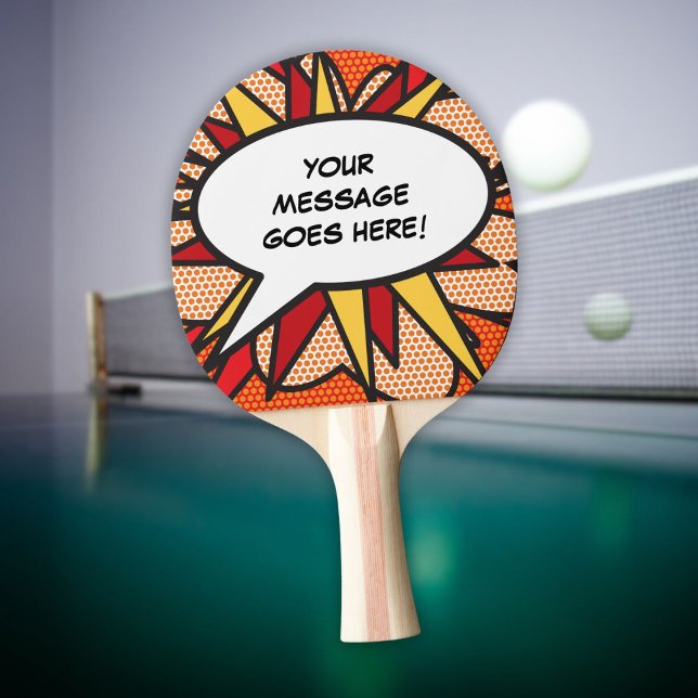 Raquete De Ping Pong Bolha de Fala Personalizada Divertida Moderna (Modern Cool Funny Personalized Speech Bubble Ping Pong Paddle)