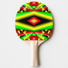 Raquete De Ping Pong Bolhas Amarelas Vermelhas Verdes E Abstrato de Art