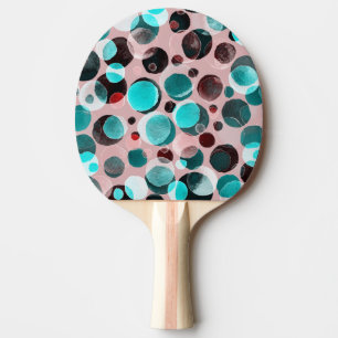 Raquete De Ping Pong Bolinhas aquarela, padrão abstrato.
