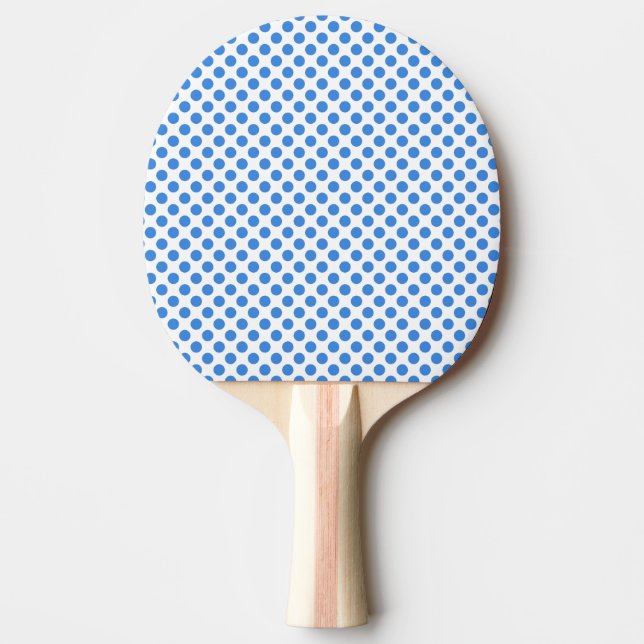 Raquete De Ping Pong Bolinhas azuis com fundo customizável (Frente)