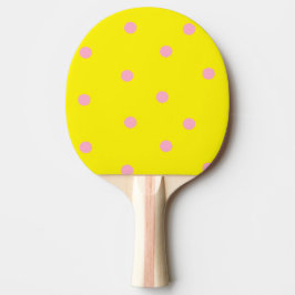Raquete De Ping Pong Bolinhas rosa em amarelo