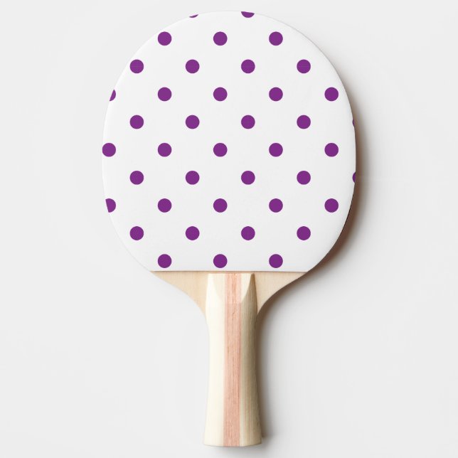 Raquete De Ping Pong Bolinhas roxas em fundo branco (Frente)