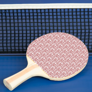 Raquete De Ping Pong Bolsa Chic de Tecido Vermelho com Estampa para Uso