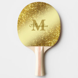 Raquete De Ping Pong Bolsa personalizado com brilho de ouro