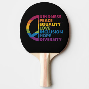 Raquete De Ping Pong Bondade Paz Igualdade Amor Inclusão Esperança Dive