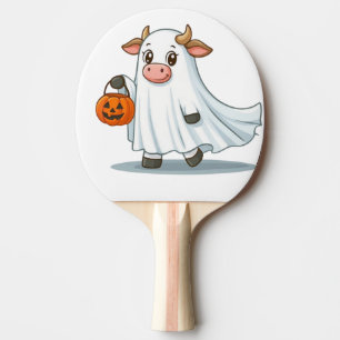 Raquete De Ping Pong Bonita, branca, vaca fantasma