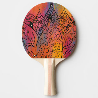 Raquete De Ping Pong Bonito Arte Floral