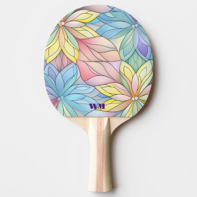 Raquete De Ping Pong Bonito aspecto de vidro colado (Frente)