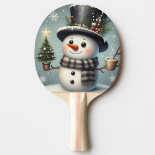 Raquete De Ping Pong Bonito boneco de Natal/Neve de inverno