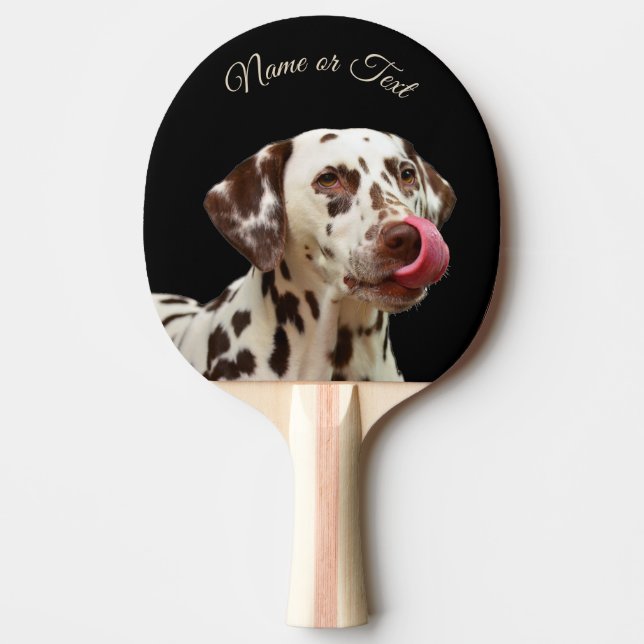 Raquete De Ping Pong Bonito Cachorro Dalmático Tan Brown Elegante Negro (Frente)