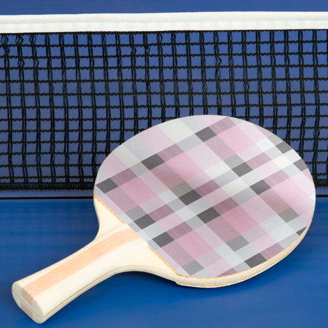 Raquete De Ping Pong Bonito no padrão de Xadrez rosa - Trendy Tartan (Insitu)