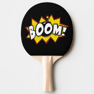 Raquete De Ping Pong Boom Super Herói Ação Em Quadrinhos Palavras Ping 