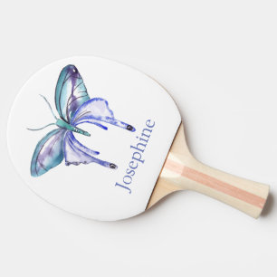 Raquete De Ping Pong Borboleta de Aquarela Roxa Personalizada