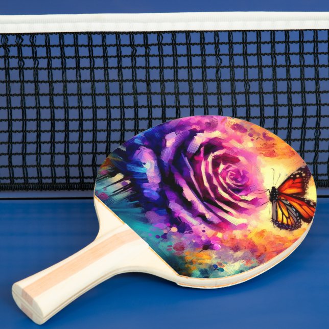 Raquete De Ping Pong Borboleta Monarca Rosa Roxo Laranja (Insitu)