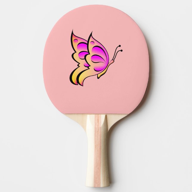Raquete De Ping Pong borboleta rosa - adicionar nome (Frente)