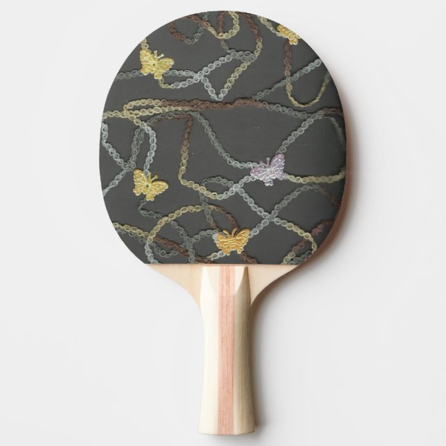 Raquete De Ping Pong Borboletas Flutuantes (Frente)