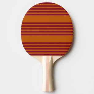 Raquete De Ping Pong Borgonha vermelha e laranja queimada, 5 trilhas.