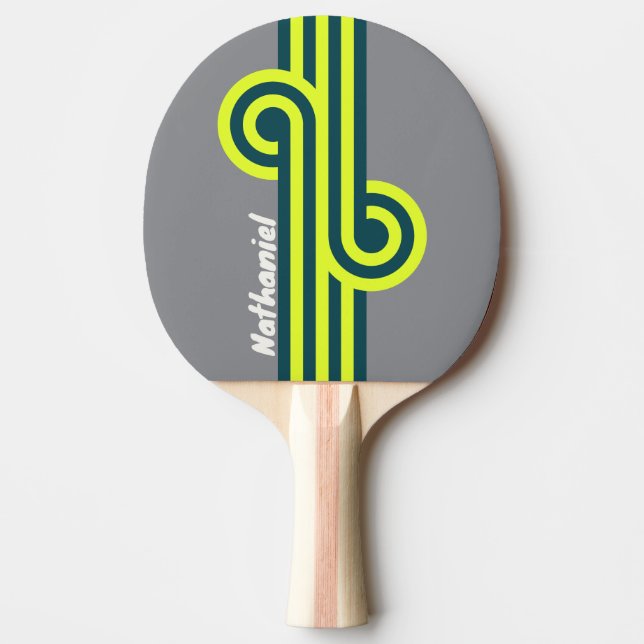 Raquete De Ping Pong Bosque de Nuvem de Tempestade Retro com Nome (Frente)