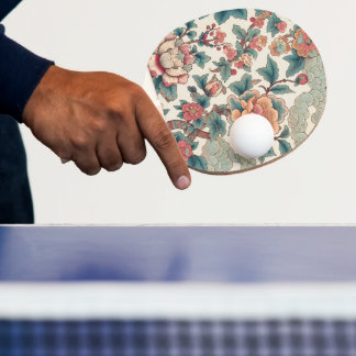 Raquete De Ping Pong Botânico Elegante Inspirado na Ásia