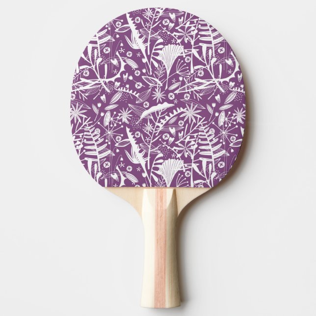 Raquete De Ping Pong Botânico Roxo Moderno (Frente)