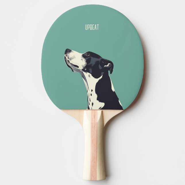 Raquete De Ping Pong Boxer preto e branco (Frente)