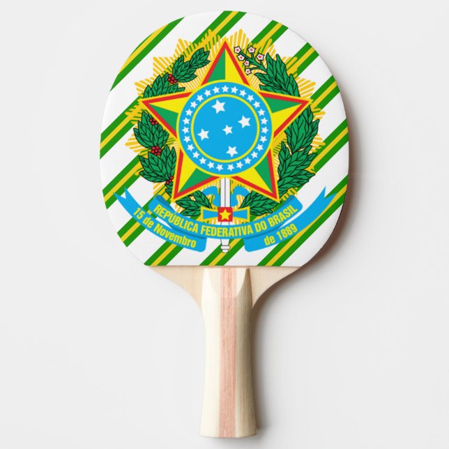 Raquete De Ping Pong Braços do casaco de Brasil (Frente)